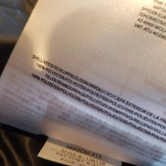 Spyder Black Puffer Jacket Lightweight M - Picture 5 of 12